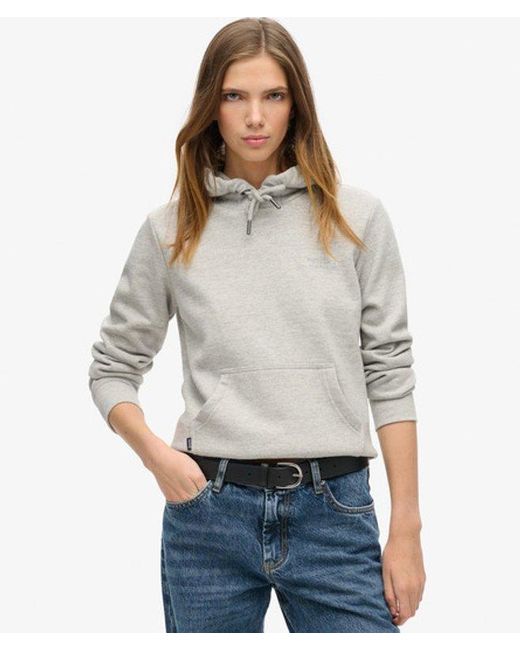 Superdry Gray Essential Logo Hoodie