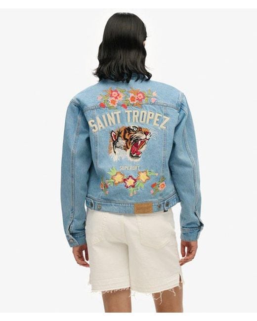 Superdry Blue Embellished Denim Jacket