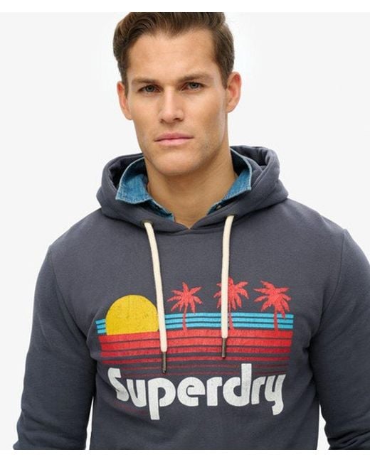 Superdry Blue Great Outdoors Hoodie for men