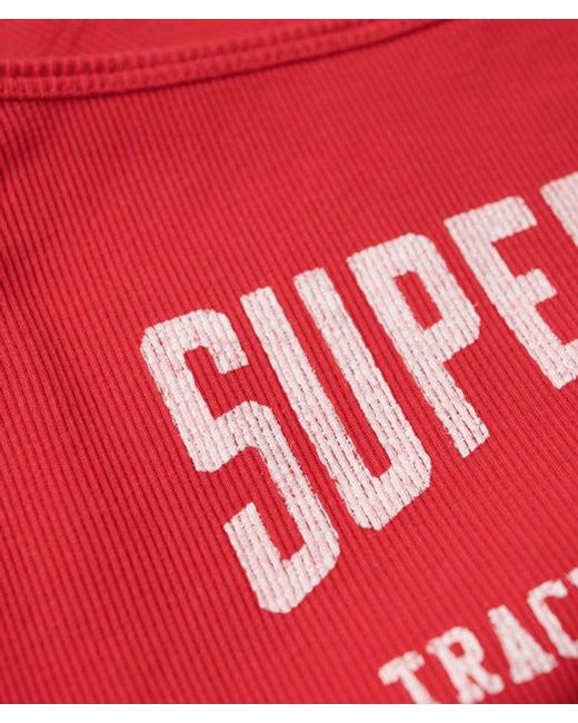 Superdry Red & Co Athletic College Graphic Rib Cami Top