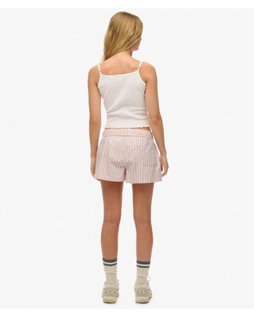 Superdry White & Co Organic Cotton Stripe Elasticated Shorts