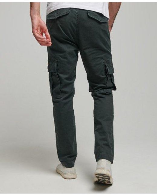 Superdry Black Organic Cotton Core Cargo Pants for men