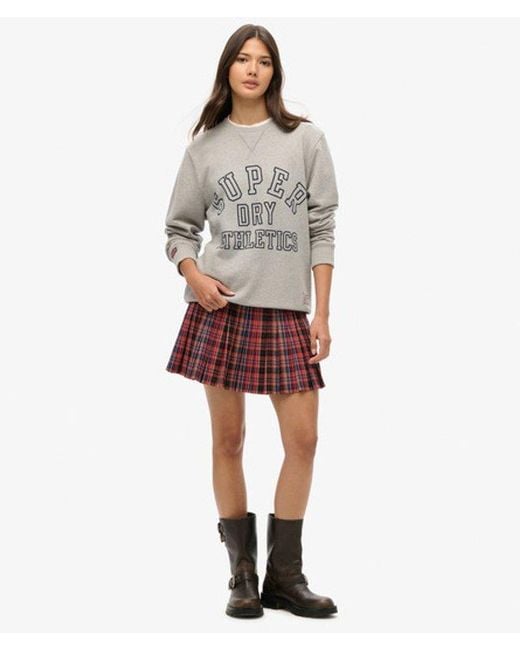 Superdry Gray & Co Mid Rise Check Mini Skirt