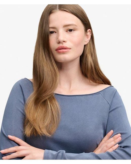 Superdry Blue & Co Bardot Off Shoulder Top