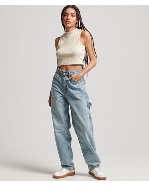 Superdry Natural & Co Cropped Mock Neck Tank Top