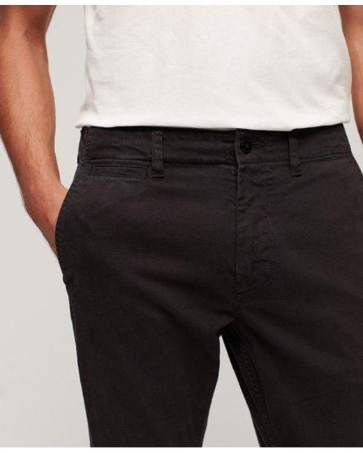 Superdry Black Slim Fit Chinos for men