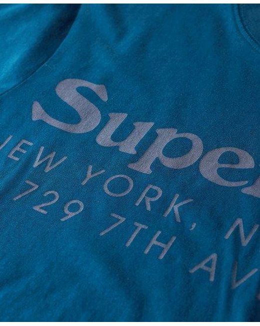 Superdry Blue Tonal Venue Logo T-shirt for men