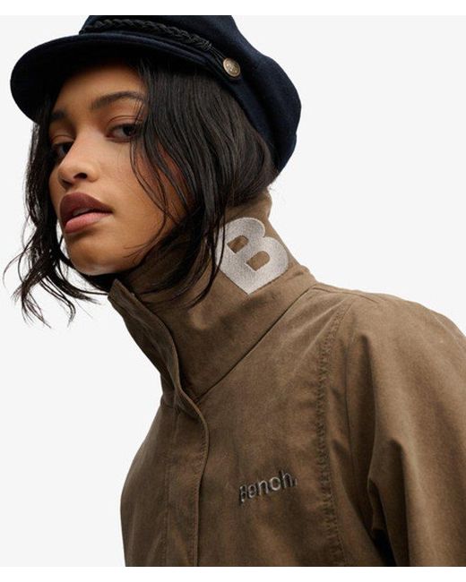 Superdry Brown Bench X & Co Bench High Neck Peached Jacket