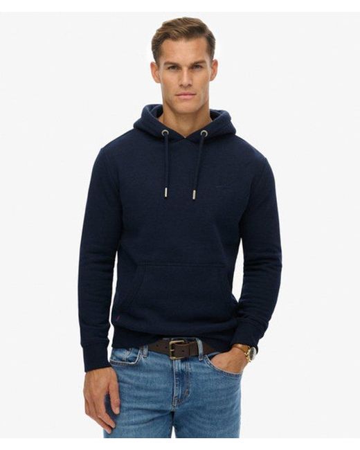 Superdry Blue & Co Vintage Logo Embroidered Hoodie for men