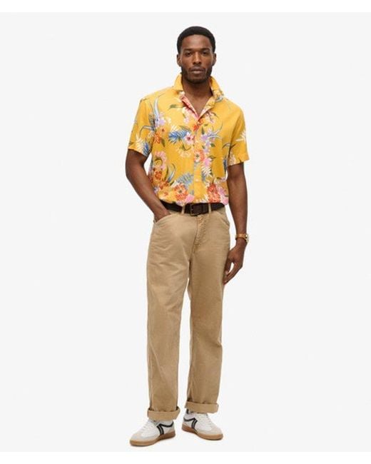 Superdry Orange Hawaiian Shirt for men