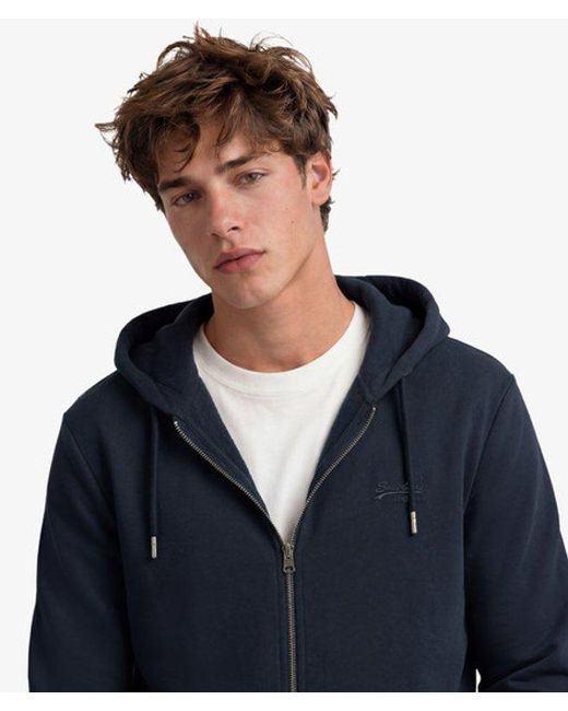 Superdry Blue & Co Essential Logo Zip Hoodie for men