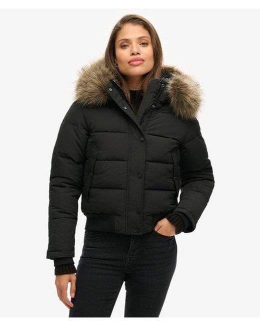 Superdry Black & Co Everest Slim Fit Hooded Bomber Jacket