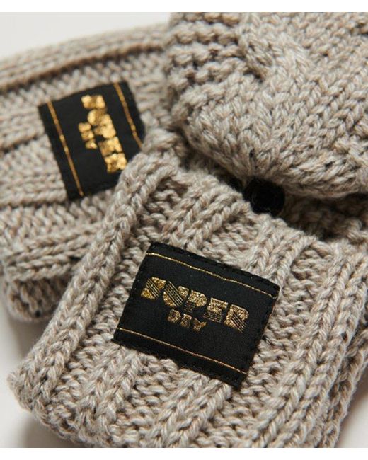 Superdry Natural & Co Classic Cable Knit Gloves