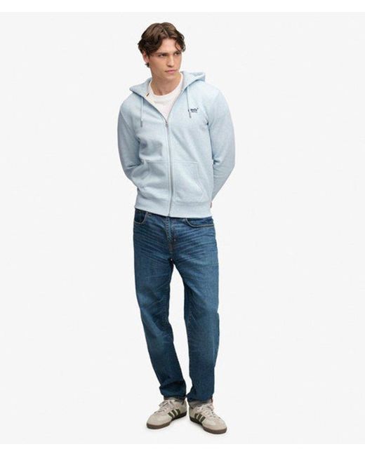 Superdry Blue & Co Essential Logo Half Brushed Zip Hoodie for men