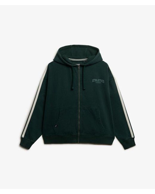 Superdry Green & Co Athletic Essentials Relaxed Zip Hoodie