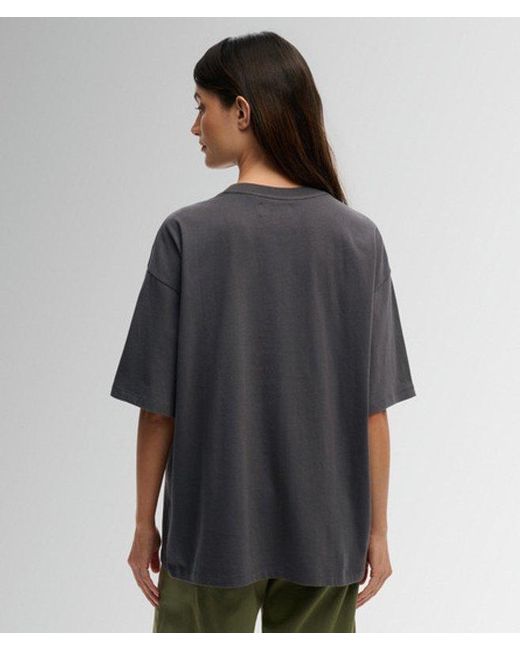 Superdry Gray & Co Tattoo Embellished Oversized T-shirt