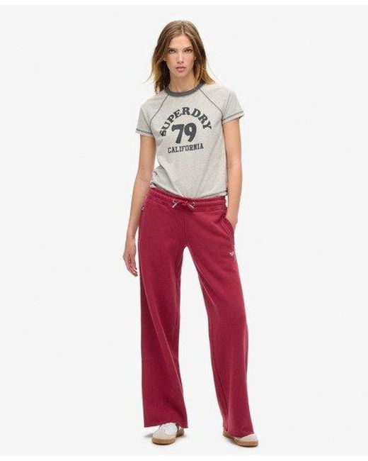 Superdry Essential joggingbroek Met Rechte Pijpen En Logo in het Red
