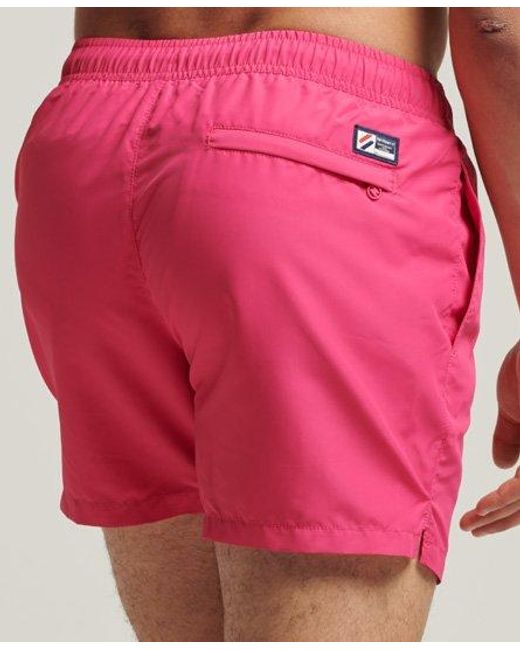 Superdry Pink Code Essential 15 Inch Recycled Swim Shorts for men