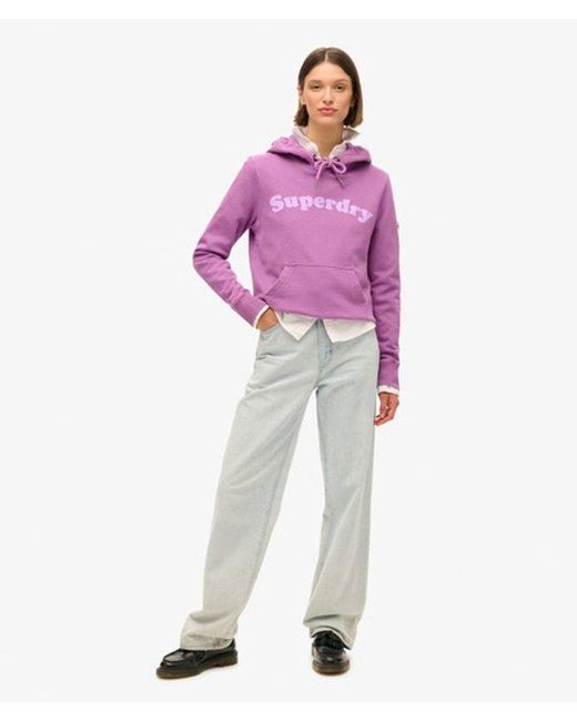 Superdry Purple & Co Cooper Tonal Logo Hoodie