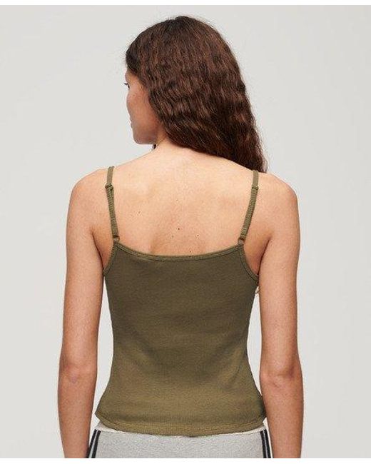 Superdry Green Athletic Essentials Graphic Button Cami