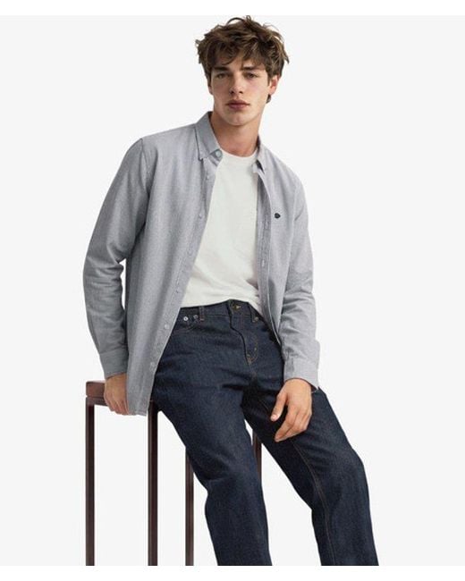 Superdry Gray & Co Classic Oxford Long Sleeve Shirt for men