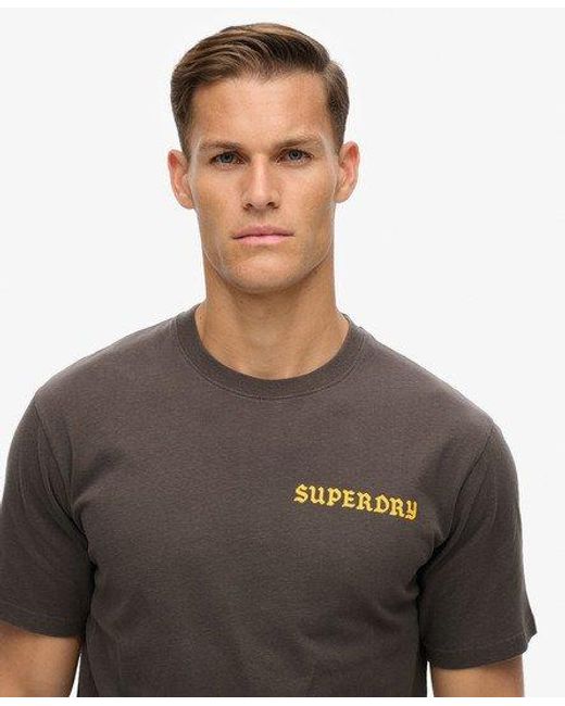 Superdry Gray Tattoo Graphic Loose Fit T-shirt for men