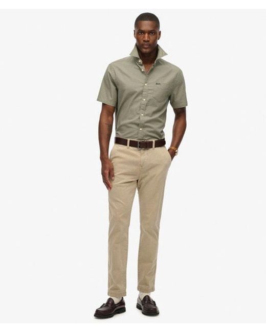 Superdry Gray & Co City Cotton Linen Short Sleeve Shirt for men