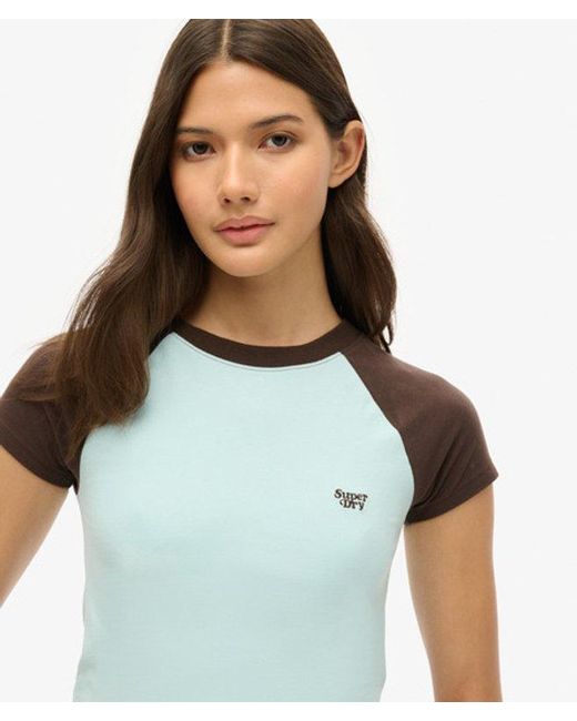 Superdry Blue & Co Cropped Baseball Baby T-shirt