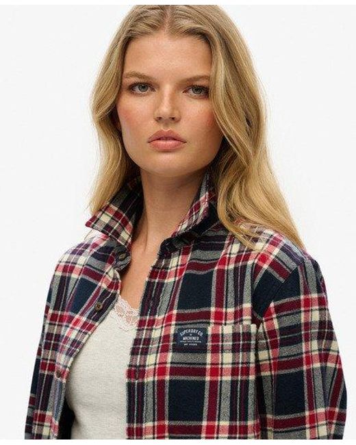 Femme Chemise De Bûcheron Overtaille En Coton À Manches Longues Taille Superdry en coloris Red