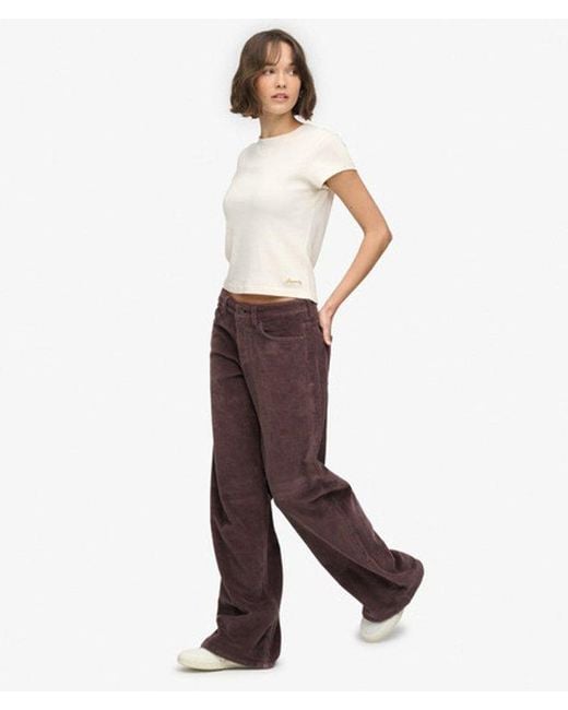 Superdry White & Co Mid Rise baggy Jumbo Cord Pants