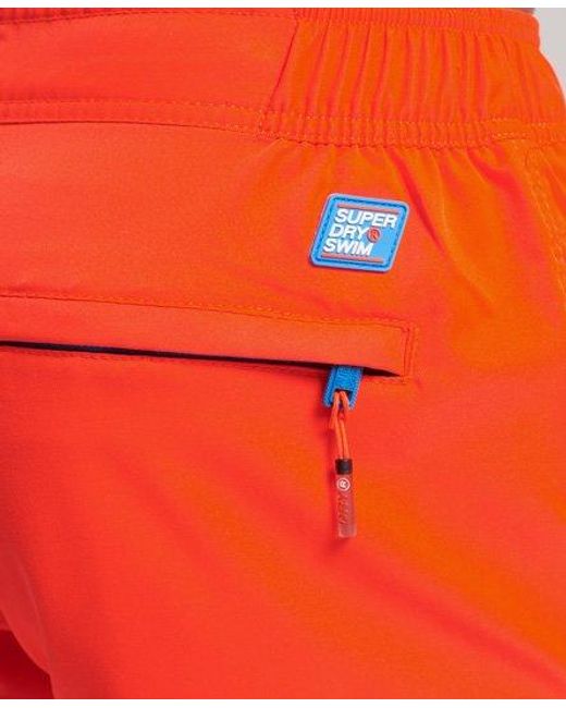 Superdry Orange Classic Board Shorts for men