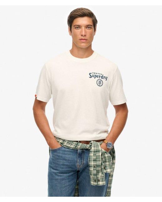 Superdry Tokyo Narrative Losse T-shirt in het White voor heren