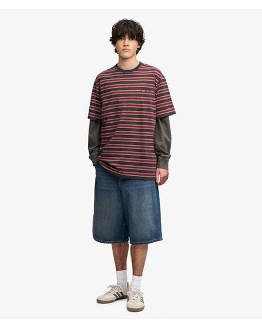 Superdry Red & Co Oversized Stripe T-shirt for men