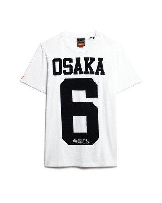 Superdry White Osaka 6 Mono Standard T-shirt for men