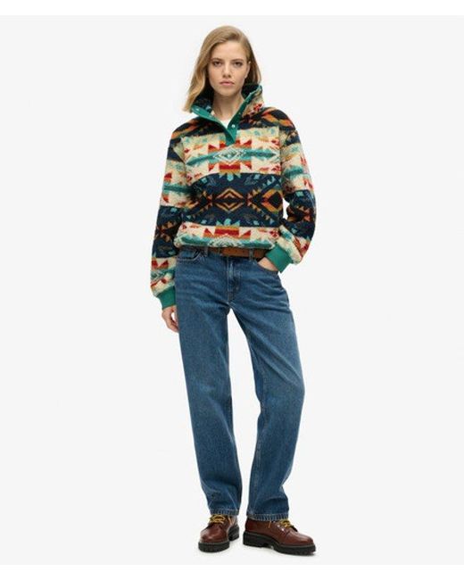 Superdry Brown & Co Super Soft Printed Teddy Fleece
