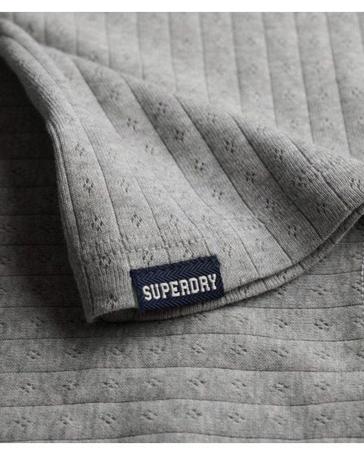 Superdry Gray & Co Athletic Essentials Pointelle Half Sleeve Top