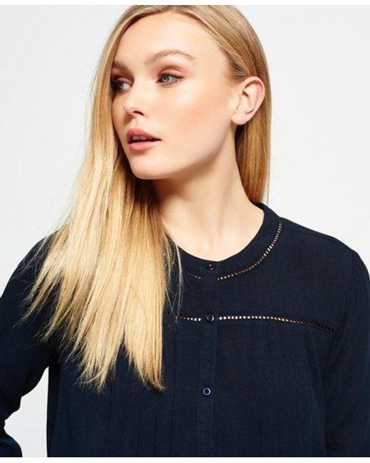 Superdry Blue Maritime Ladder Blouse Eclipse