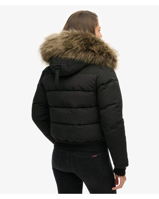 Superdry Black & Co Everest Slim Fit Hooded Bomber Jacket