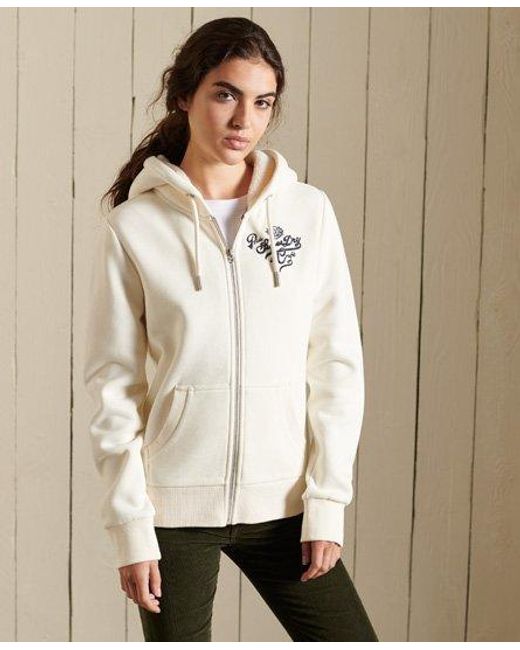 Sudadera con cremallera y capucha forrada de borreguillo Pride i Superdry  de color Neutro - Lyst