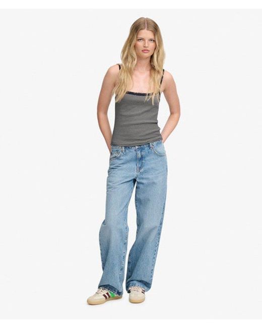 Superdry Blue & Co Athletic Essential Lace Cami Top