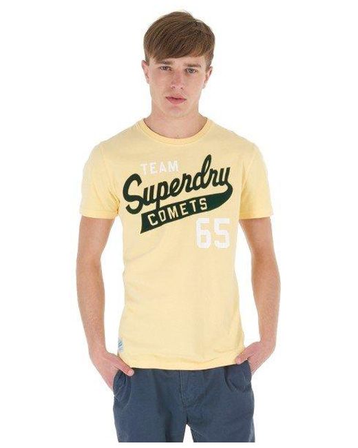 Superdry Yellow Team Comets T-Shirt Sunburst for men