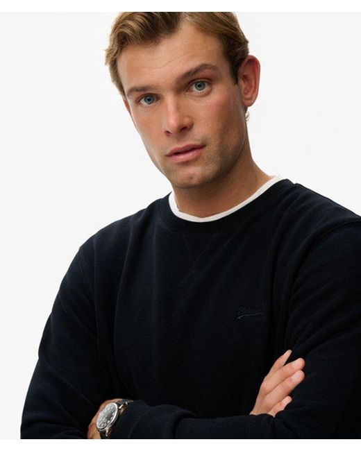 Homme Sweatshirt Essential Logo Col Rond Taille Superdry pour homme en coloris Black