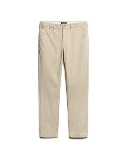 Superdry Natural Slim Tapered Stretch Chino Trousers for men