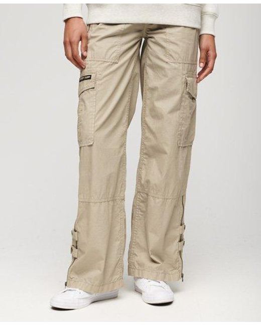 Superdry Natural Low Rise Wide Leg Cargo Pants