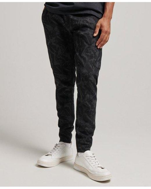 Superdry Black Tech Tapered joggers for men
