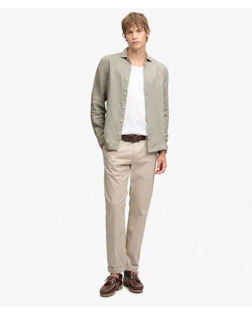 Superdry Gray & Co Riviera Long Sleeve Linen Shirt for men