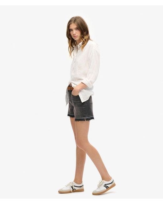 Superdry White & Co Classic Ripped Mid Rise Cut Off Shorts