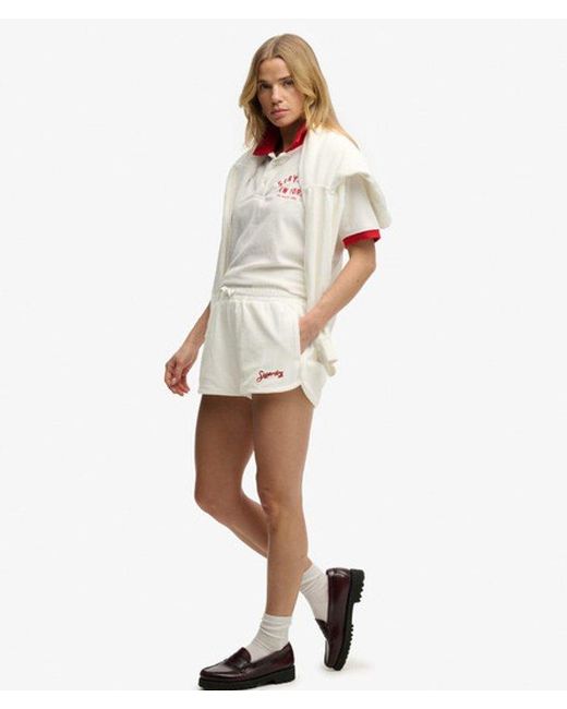 Superdry White Heritage Terry Shorts
