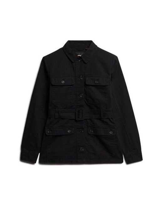 Superdry Black & Co Cotton Belted Safari Jacket