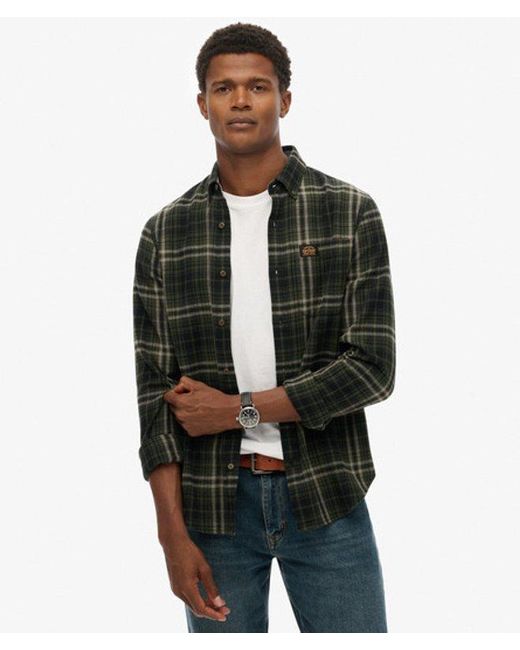 Superdry Katoenen Houthakkersoverhemd Met Lange Mouwen in het Green voor heren